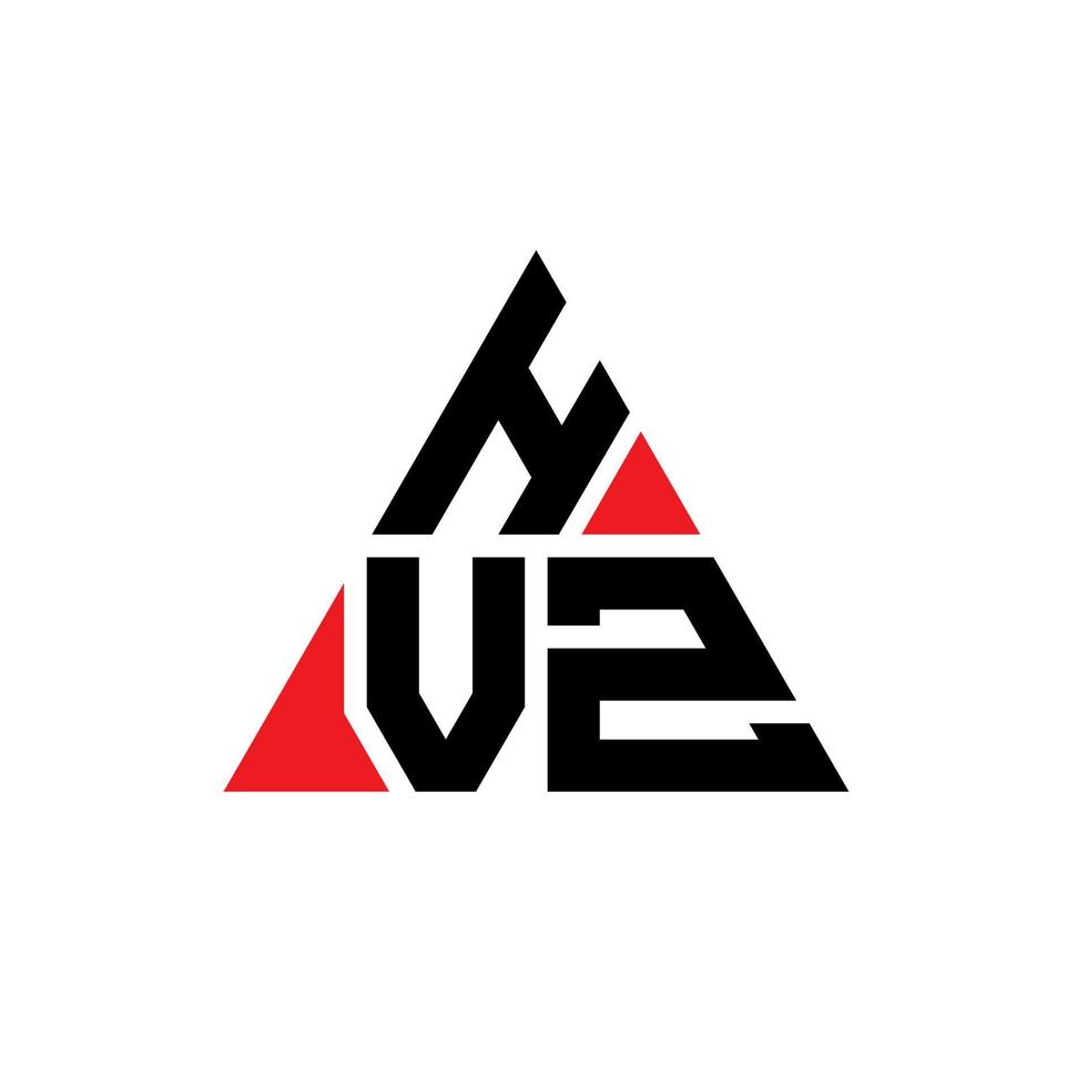 diseño de logotipo de letra triangular hvz con forma de triángulo. monograma de diseño del logotipo del triángulo hvz. plantilla de logotipo de vector de triángulo hvz con color rojo. logotipo triangular hvz logotipo simple, elegante y lujoso.