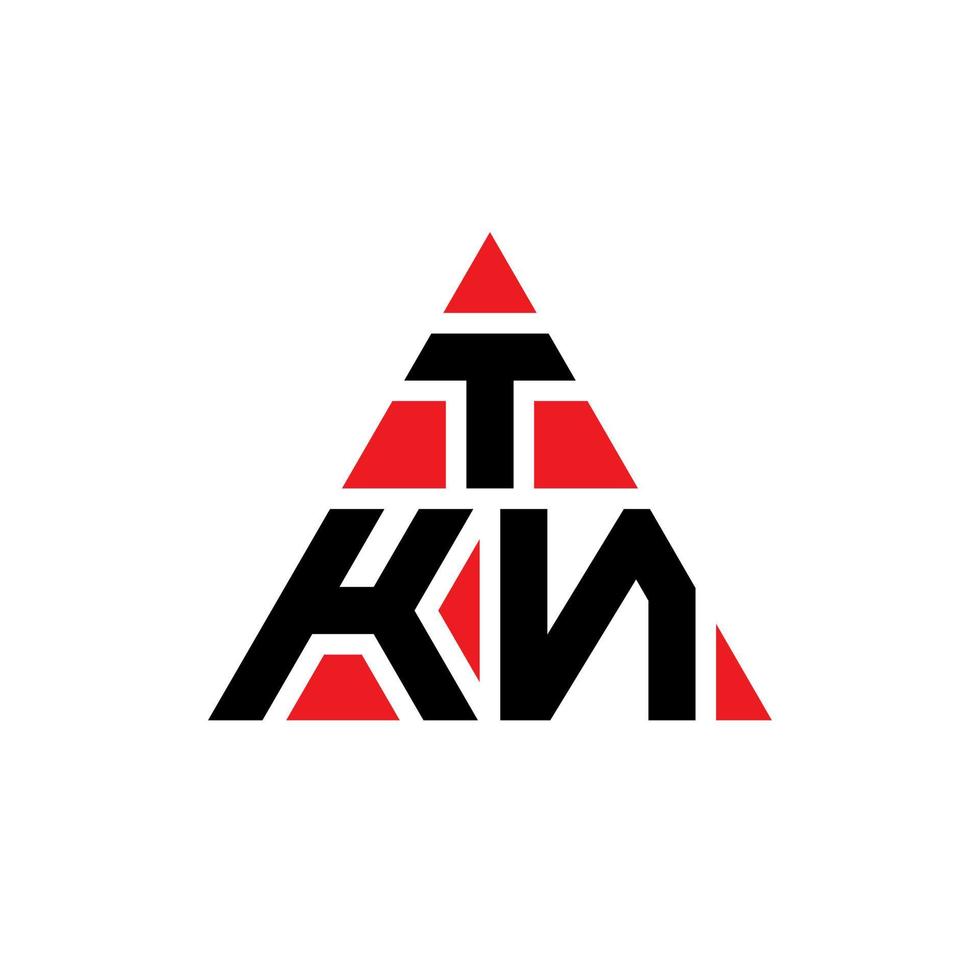 diseño de logotipo de letra de triángulo tkn con forma de triángulo. monograma de diseño de logotipo de triángulo tkn. plantilla de logotipo de vector de triángulo tkn con color rojo. logotipo triangular tkn logotipo simple, elegante y lujoso.