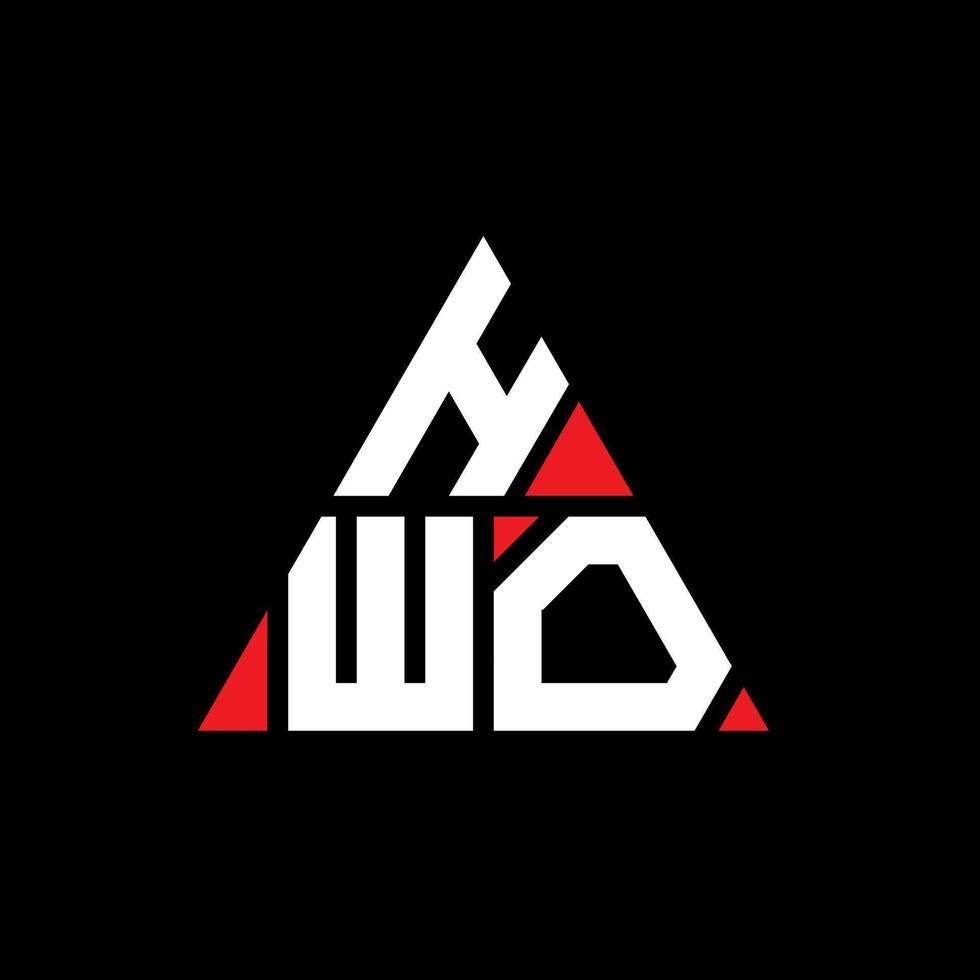 diseño de logotipo de letra triangular hwo con forma de triángulo. monograma de diseño de logotipo de triángulo hwo. plantilla de logotipo de vector de triángulo hwo con color rojo. hwo logotipo triangular logotipo simple, elegante y lujoso.