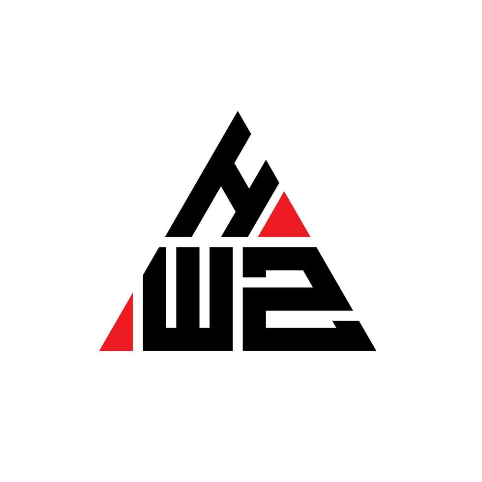diseño de logotipo de letra triangular hwz con forma de triángulo. monograma de diseño del logotipo del triángulo hwz. plantilla de logotipo de vector de triángulo hwz con color rojo. logotipo triangular hwz logotipo simple, elegante y lujoso.