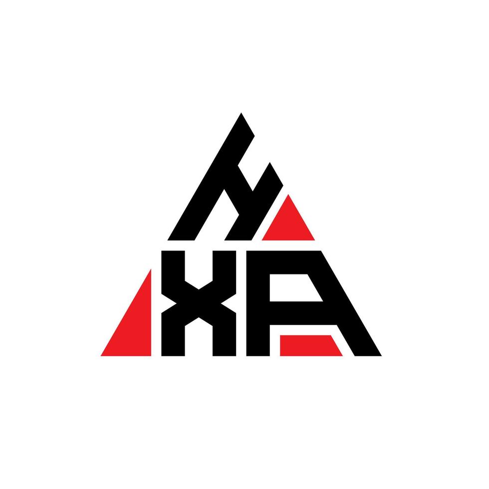 HXA triangle letter logo design with triangle shape. HXA triangle logo design monogram. HXA triangle vector logo template with red color. HXA triangular logo Simple, Elegant, and Luxurious Logo.