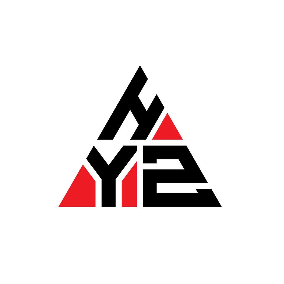 diseño de logotipo de letra de triángulo hyz con forma de triángulo. monograma de diseño del logotipo del triángulo hyz. plantilla de logotipo de vector de triángulo hyz con color rojo. logotipo triangular hyz logotipo simple, elegante y lujoso.