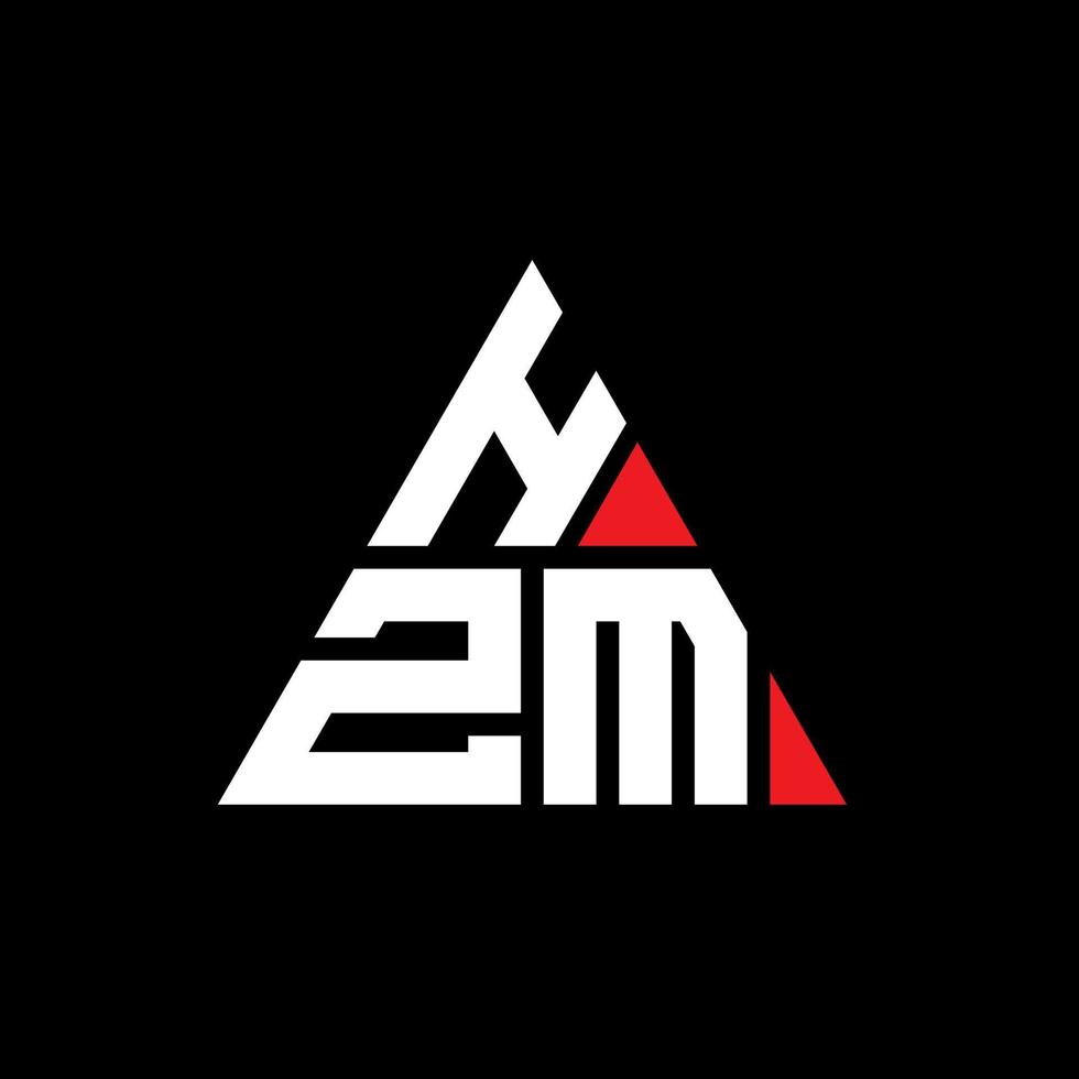 HZM triangle letter logo design with triangle shape. HZM triangle logo design monogram. HZM triangle vector logo template with red color. HZM triangular logo Simple, Elegant, and Luxurious Logo.