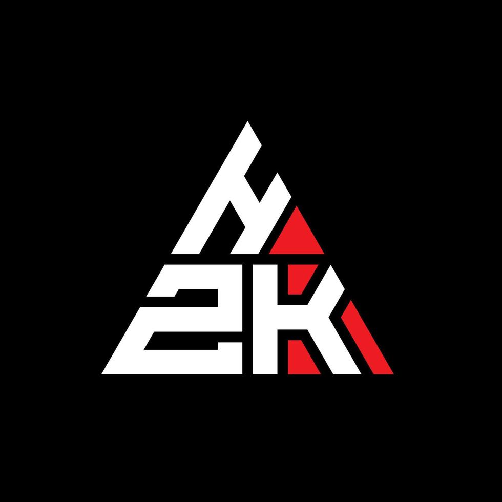 Diseño de logotipo de letra triangular hzk con forma de triángulo. monograma de diseño del logotipo del triángulo hzk. plantilla de logotipo de vector de triángulo hzk con color rojo. logotipo triangular hzk logotipo simple, elegante y lujoso.