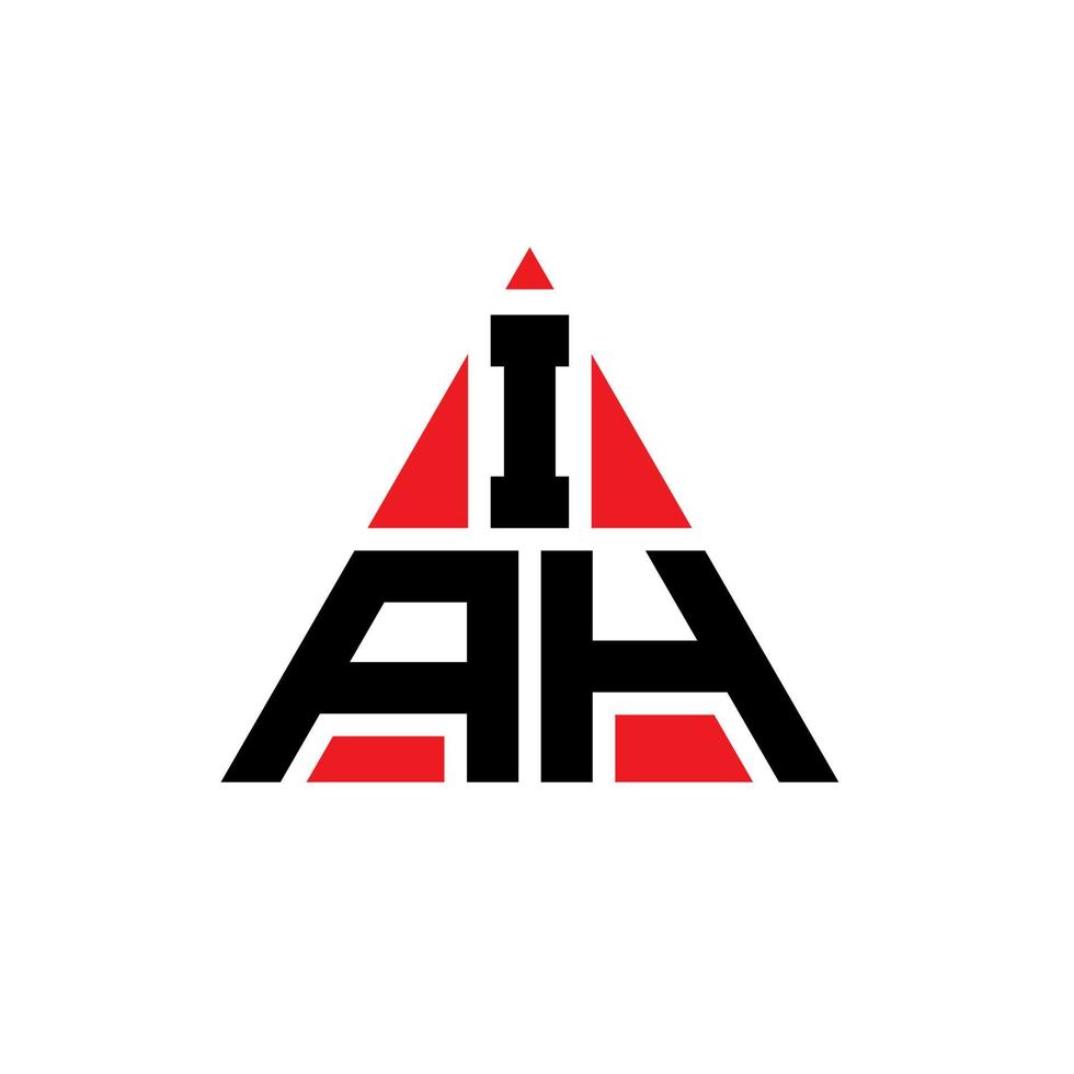 IAH triangle letter logo design with triangle shape. IAH triangle logo design monogram. IAH triangle vector logo template with red color. IAH triangular logo Simple, Elegant, and Luxurious Logo.