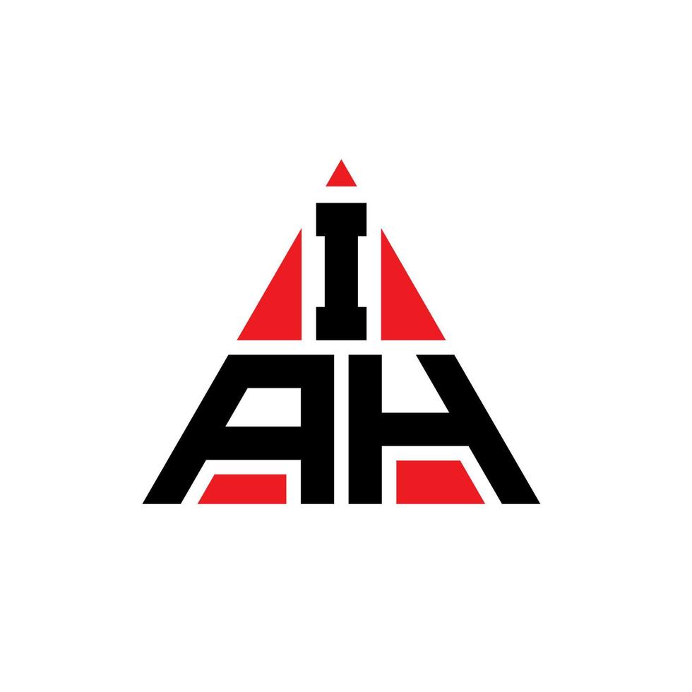 diseño de logotipo de letra triangular iah con forma de triángulo. monograma de diseño del logotipo del triángulo iah. plantilla de logotipo de vector de triángulo iah con color rojo. logotipo triangular iah logotipo simple, elegante y lujoso.