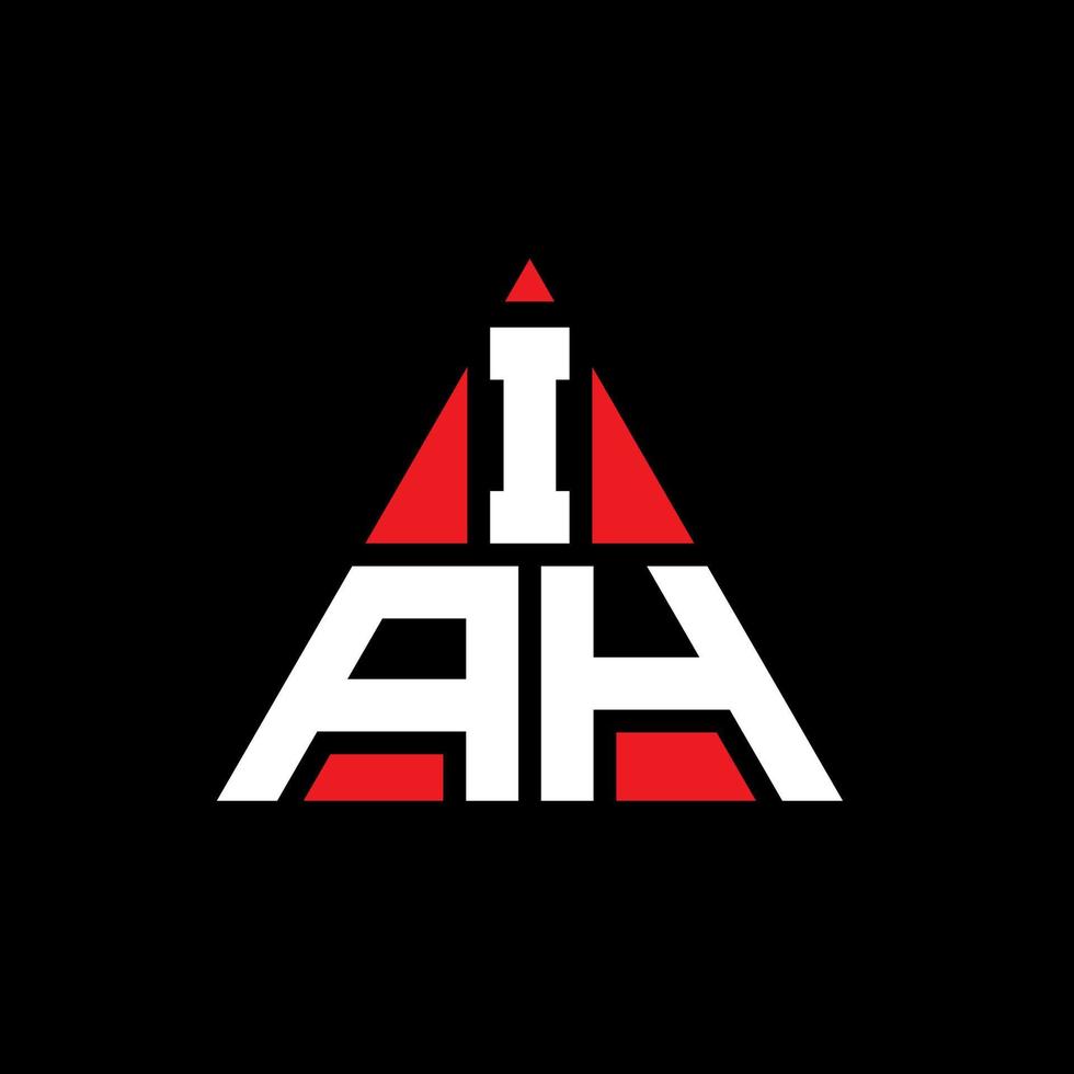 diseño de logotipo de letra triangular iah con forma de triángulo. monograma de diseño del logotipo del triángulo iah. plantilla de logotipo de vector de triángulo iah con color rojo. logotipo triangular iah logotipo simple, elegante y lujoso.