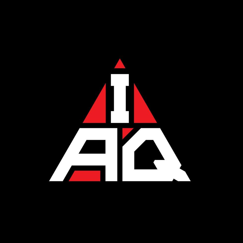 IAQ triangle letter logo design with triangle shape. IAQ triangle logo design monogram. IAQ triangle vector logo template with red color. IAQ triangular logo Simple, Elegant, and Luxurious Logo.