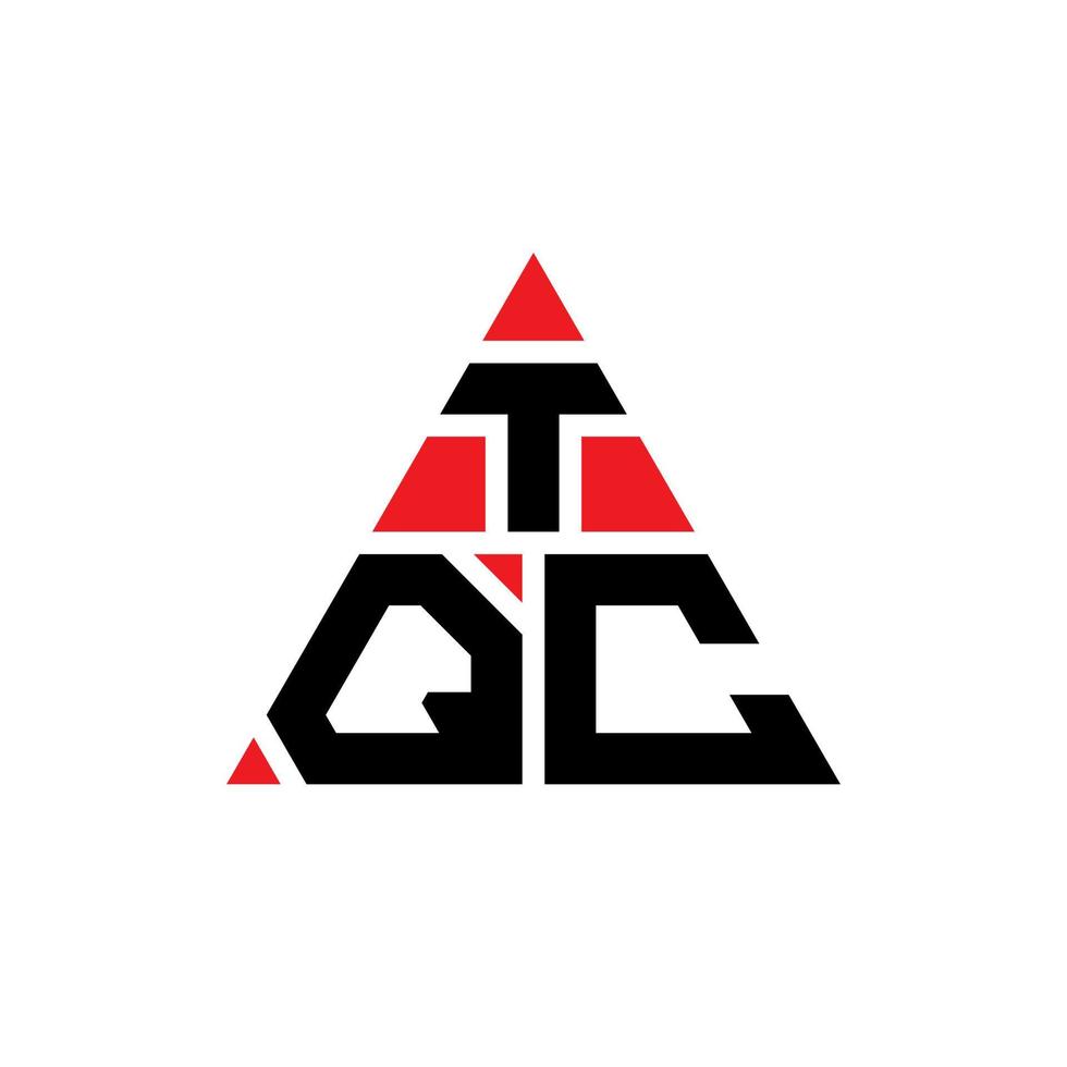 diseño de logotipo de letra triangular tqc con forma de triángulo. monograma de diseño de logotipo de triángulo tqc. plantilla de logotipo de vector de triángulo tqc con color rojo. logotipo triangular tqc logotipo simple, elegante y lujoso.