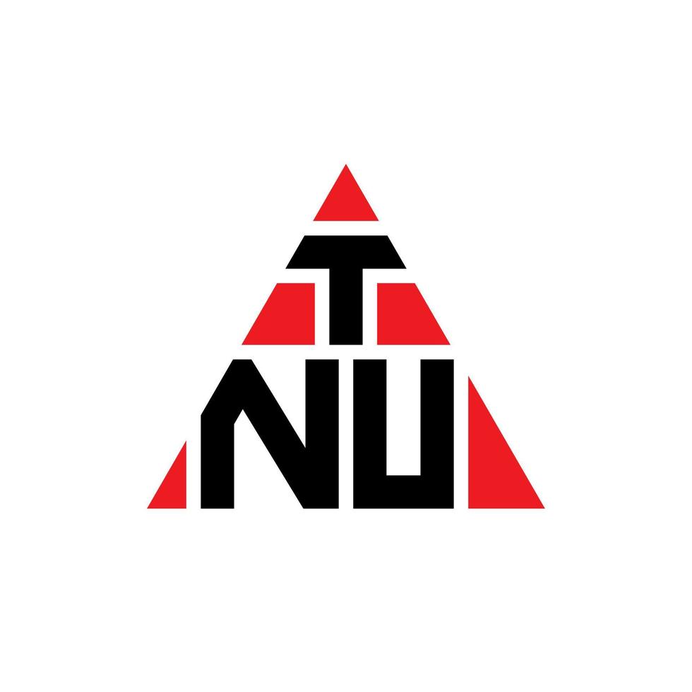 diseño de logotipo de letra triangular tnu con forma de triángulo. monograma de diseño de logotipo de triángulo tnu. plantilla de logotipo de vector de triángulo tnu con color rojo. logotipo triangular tnu logotipo simple, elegante y lujoso.