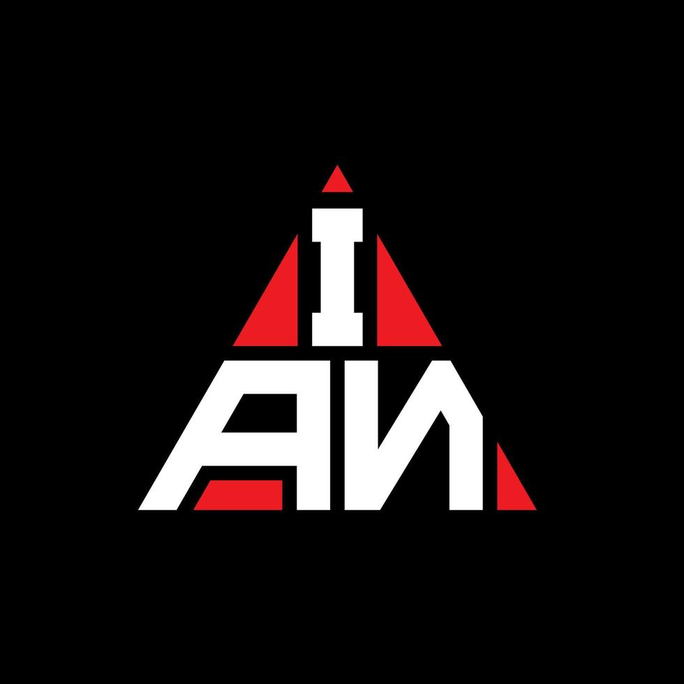 IAN triangle letter logo design with triangle shape. IAN triangle logo design monogram. IAN triangle vector logo template with red color. IAN triangular logo Simple, Elegant, and Luxurious Logo.
