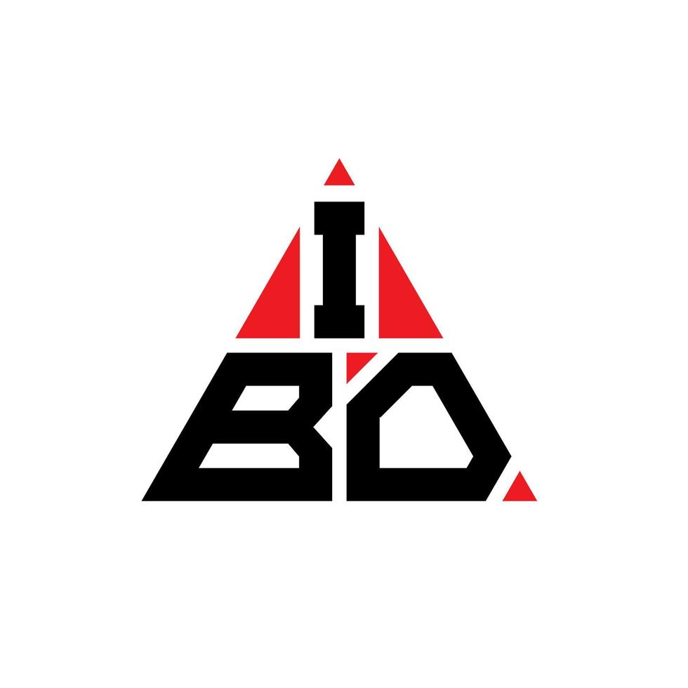 diseño de logotipo de letra de triángulo ibo con forma de triángulo. monograma de diseño del logotipo del triángulo ibo. plantilla de logotipo de vector de triángulo ibo con color rojo. logotipo triangular ibo logotipo simple, elegante y lujoso.