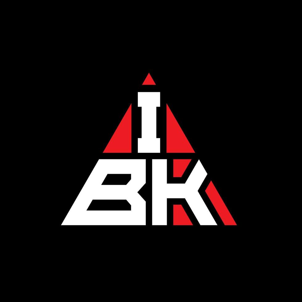 IBK triangle letter logo design with triangle shape. IBK triangle logo design monogram. IBK triangle vector logo template with red color. IBK triangular logo Simple, Elegant, and Luxurious Logo.