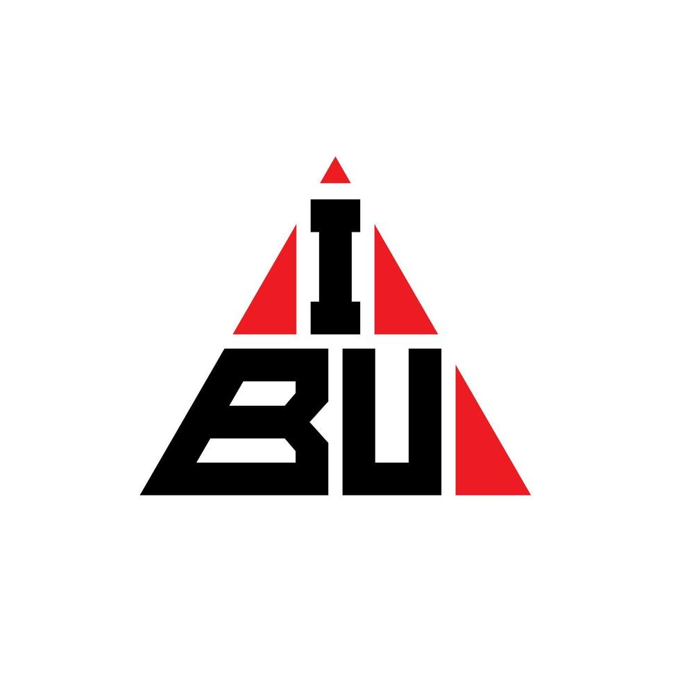 Diseño del logotipo de la letra del triángulo ibu con forma de triángulo. monograma de diseño del logotipo del triángulo ibu. Plantilla de logotipo de vector de triángulo ibu con color rojo. logotipo triangular ibu logotipo simple, elegante y lujoso.