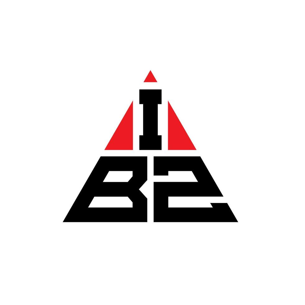 Diseño de logotipo de letra triangular ibz con forma de triángulo. monograma de diseño del logotipo del triángulo ibz. plantilla de logotipo de vector de triángulo ibz con color rojo. Logotipo triangular de ibz Logotipo simple, elegante y lujoso.