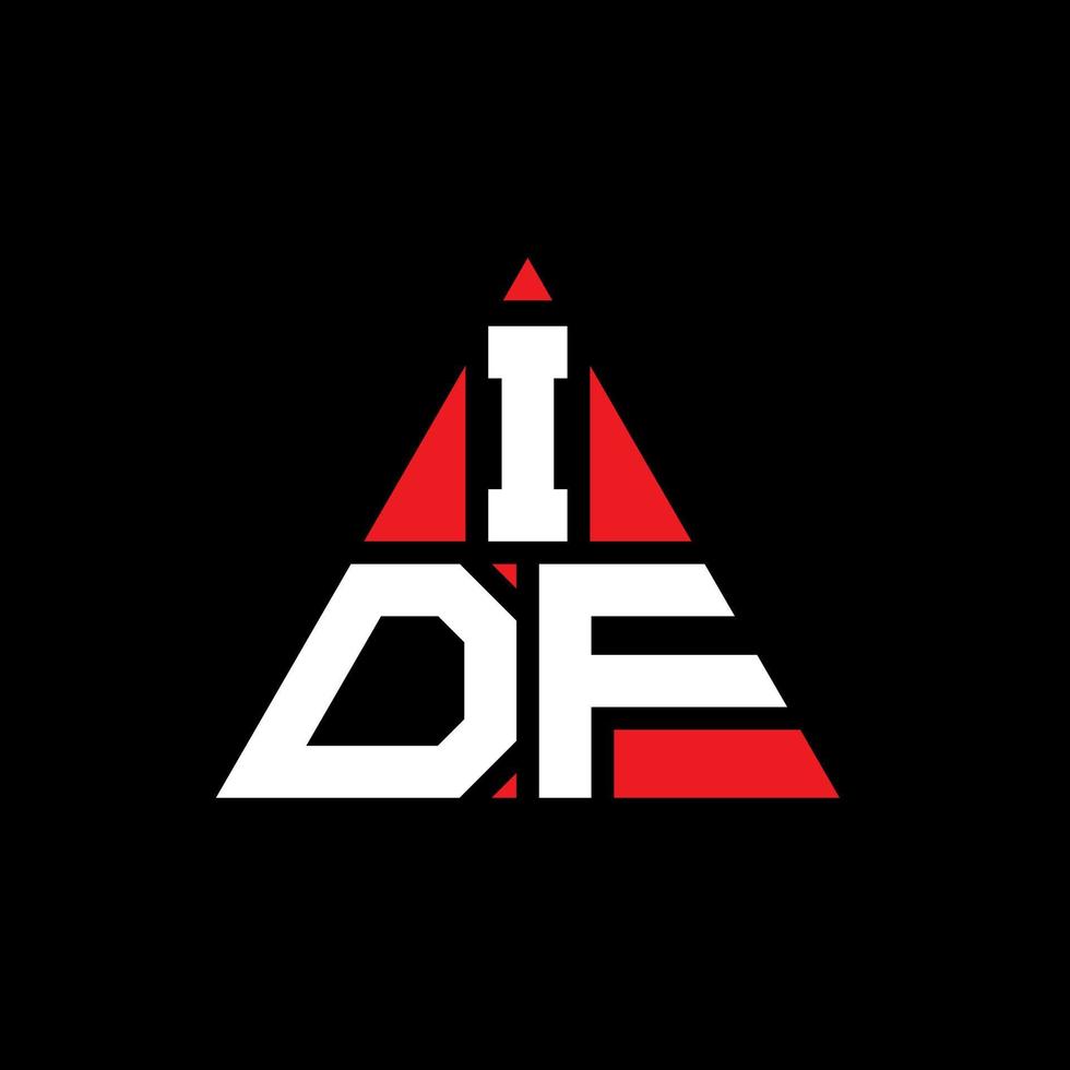 IDF triangle letter logo design with triangle shape. IDF triangle logo design monogram. IDF triangle vector logo template with red color. IDF triangular logo Simple, Elegant, and Luxurious Logo.