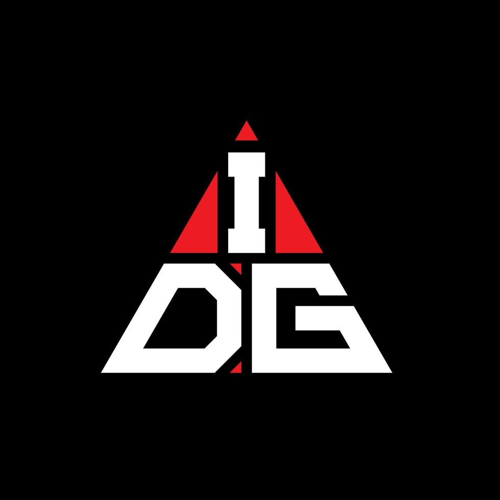 IDG triangle letter logo design with triangle shape. IDG triangle logo design monogram. IDG triangle vector logo template with red color. IDG triangular logo Simple, Elegant, and Luxurious Logo.