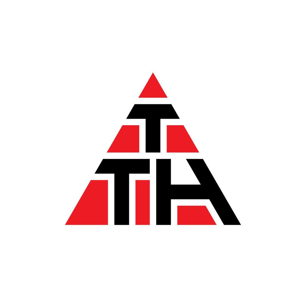 diseño del logotipo de la letra del triángulo tth con forma de triángulo. monograma de diseño de logotipo de triángulo tth. plantilla de logotipo de vector de triángulo tth con color rojo. logotipo triangular tth logotipo simple, elegante y lujoso.