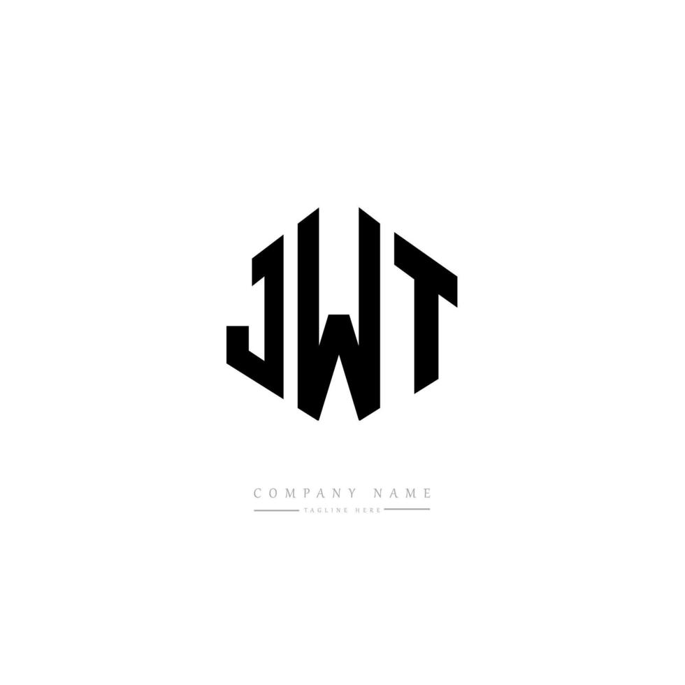 JWT letter logo design with polygon shape. JWT polygon and cube shape logo design. JWT hexagon vector logo template white and black colors. JWT monogram, business and real estate logo.