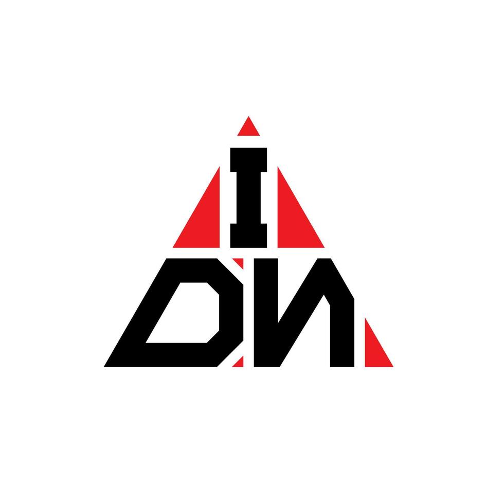 diseño de logotipo de letra de triángulo idn con forma de triángulo. monograma de diseño de logotipo de triángulo idn. plantilla de logotipo de vector de triángulo idn con color rojo. logotipo triangular idn logotipo simple, elegante y lujoso.