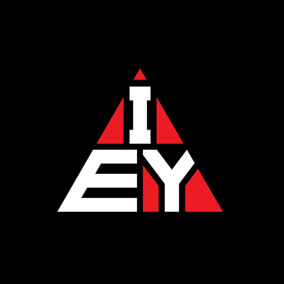 iey diseño de logotipo de letra triangular con forma de triángulo. monograma de diseño de logotipo de triángulo iey. plantilla de logotipo de vector de triángulo iey con color rojo. iey logo triangular logo simple, elegante y lujoso.