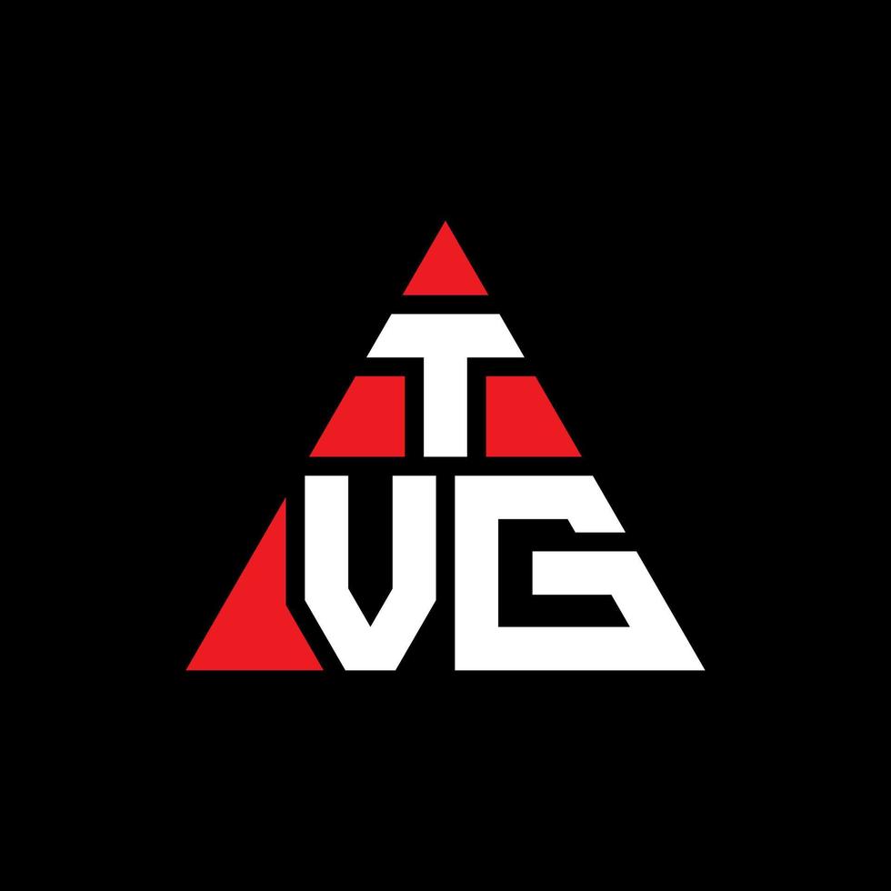 diseño de logotipo de letra de triángulo tvg con forma de triángulo. monograma de diseño de logotipo de triángulo tvg. plantilla de logotipo de vector de triángulo tvg con color rojo. logotipo triangular tvg logotipo simple, elegante y lujoso.