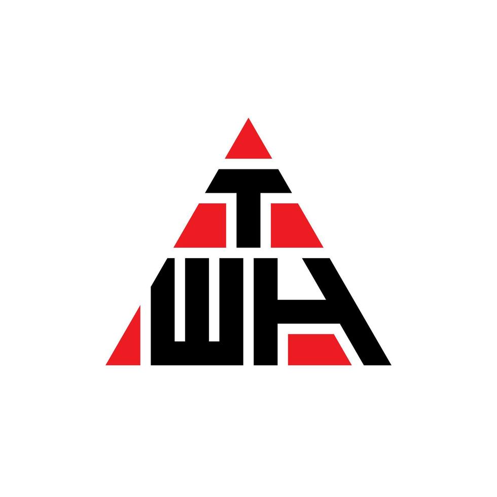 diseño de logotipo de letra triangular twh con forma de triángulo. monograma de diseño de logotipo de triángulo twh. plantilla de logotipo de vector de triángulo twh con color rojo. logotipo triangular twh logotipo simple, elegante y lujoso.