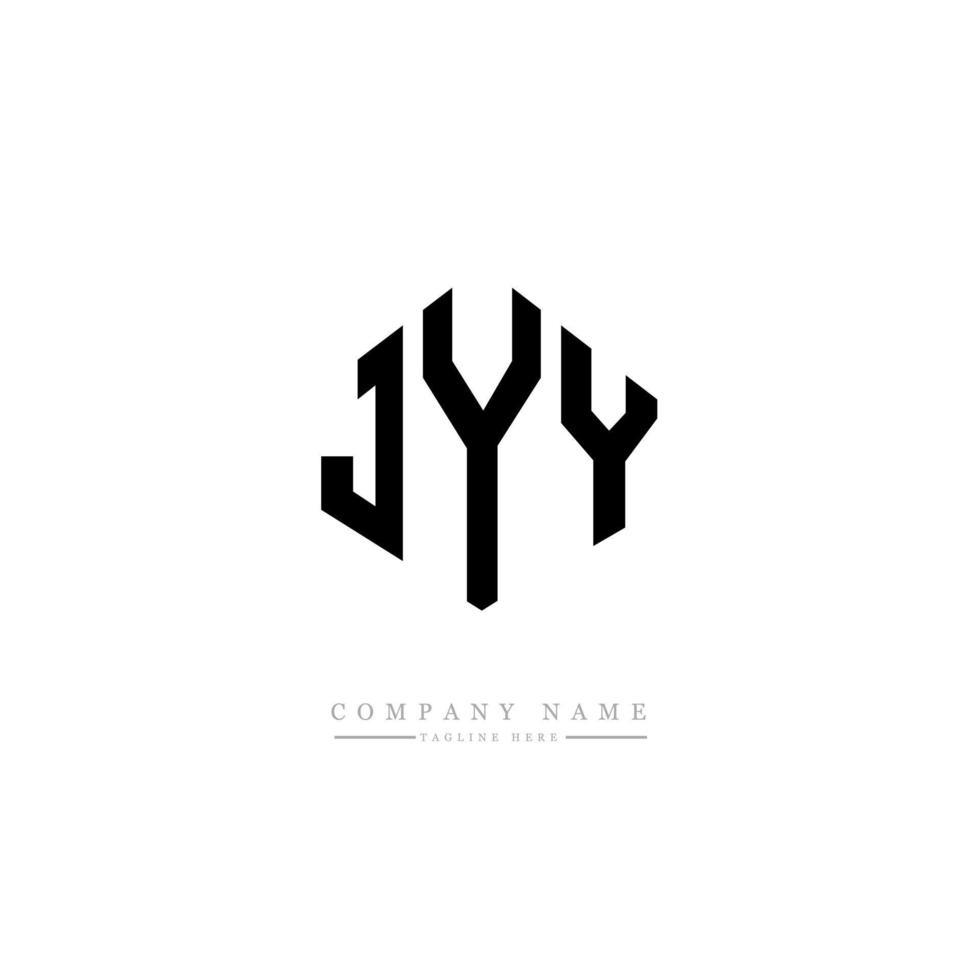 diseño de logotipo de letra jyy con forma de polígono. jyy polígono y diseño de logotipo en forma de cubo. jyy hexágono vector logo plantilla colores blanco y negro. monograma jyy, logotipo empresarial y inmobiliario.