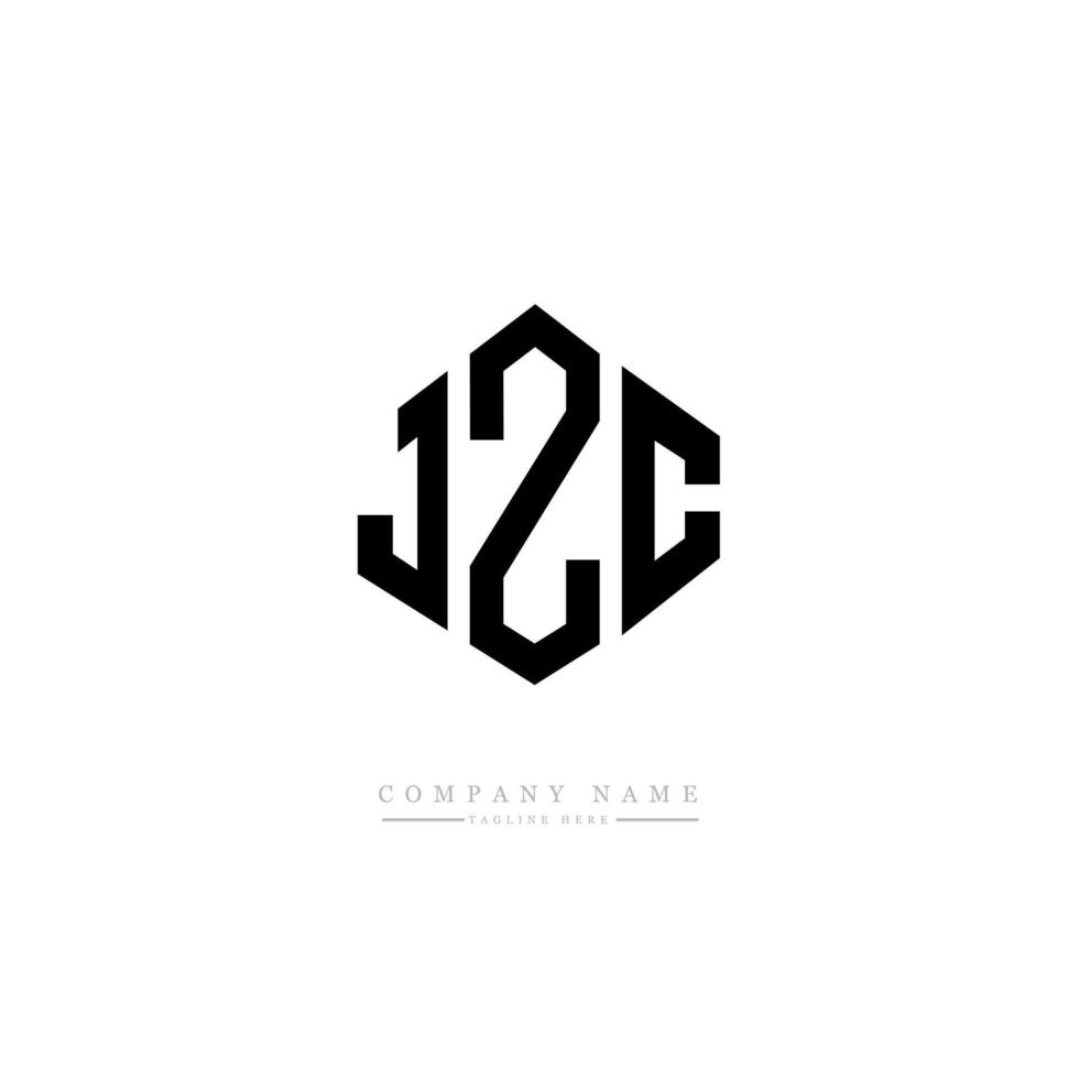 JZC letter logo design with polygon shape. JZC polygon and cube shape logo design. JZC hexagon vector logo template white and black colors. JZC monogram, business and real estate logo.