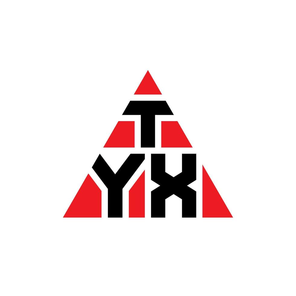 diseño de logotipo de letra de triángulo tyx con forma de triángulo. monograma de diseño del logotipo del triángulo tyx. plantilla de logotipo de vector de triángulo tyx con color rojo. logotipo triangular tyx logotipo simple, elegante y lujoso.