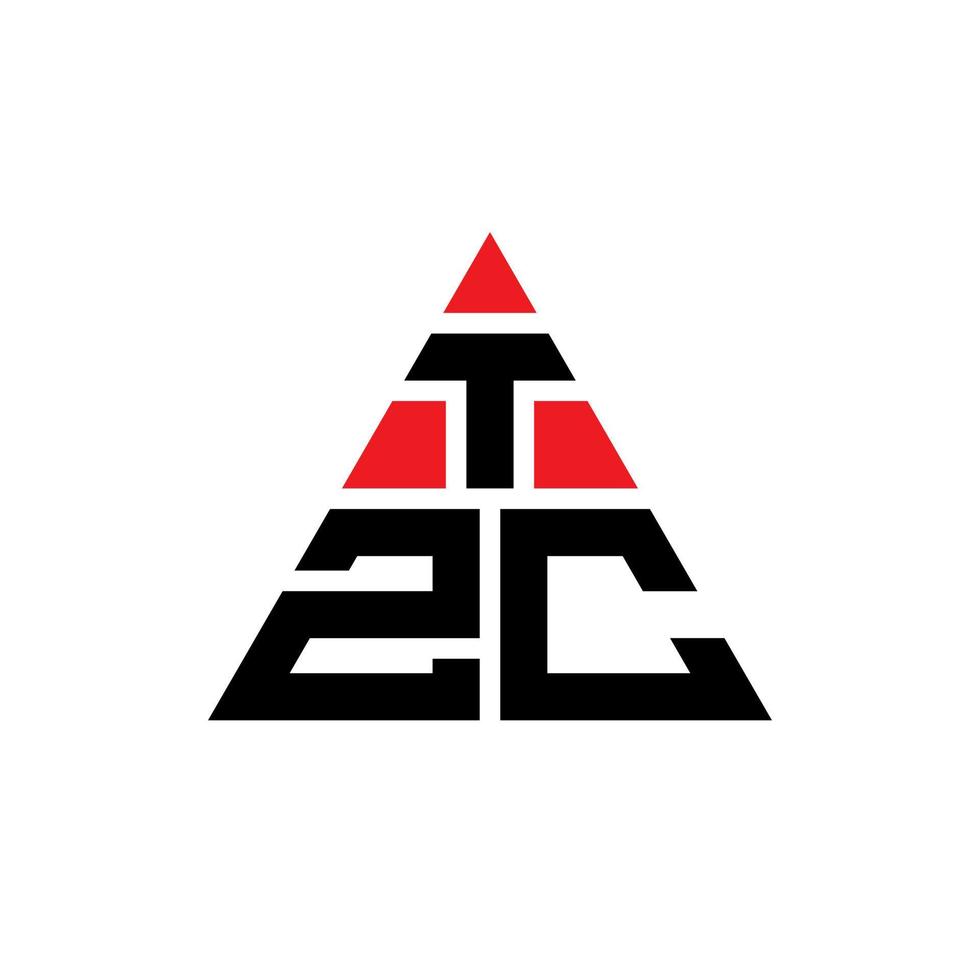 TZC triangle letter logo design with triangle shape. TZC triangle logo design monogram. TZC triangle vector logo template with red color. TZC triangular logo Simple, Elegant, and Luxurious Logo.