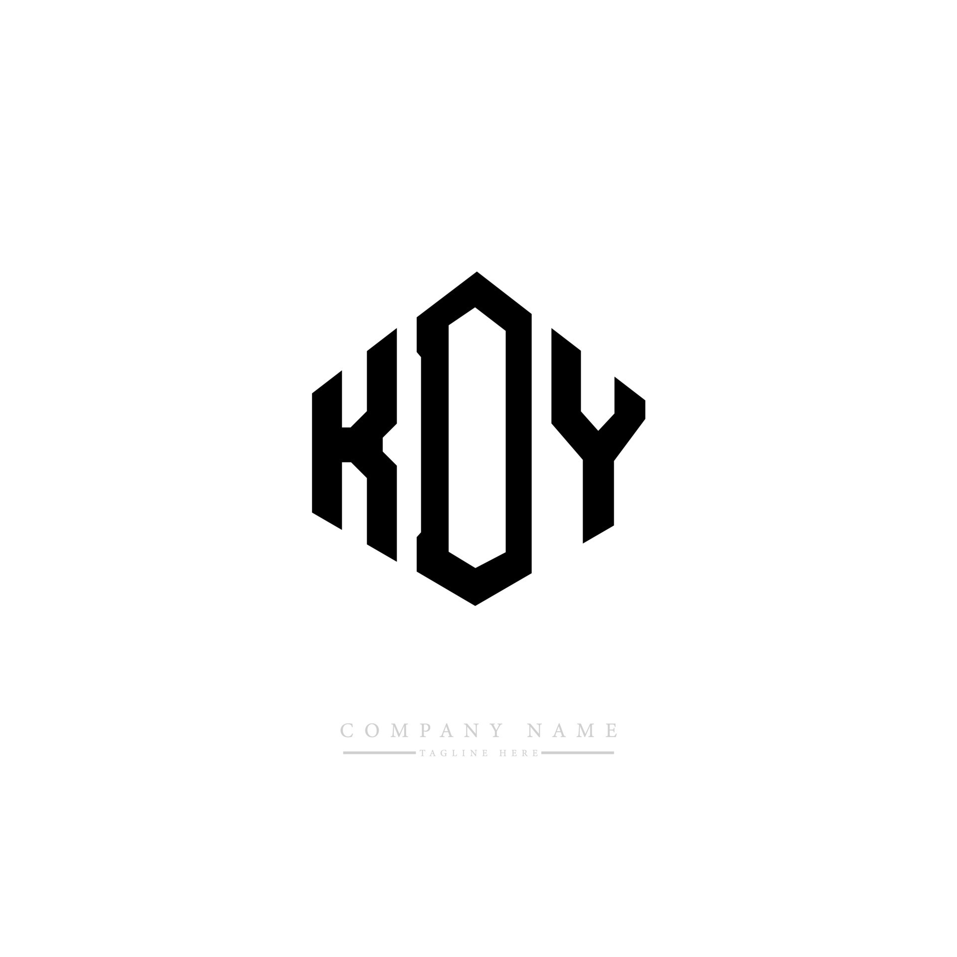 KDY letter logo design with polygon shape. KDY polygon and cube shape ...
