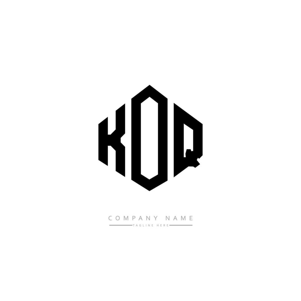 KOQ letter logo design with polygon shape. KOQ polygon and cube shape logo design. KOQ hexagon vector logo template white and black colors. KOQ monogram, business and real estate logo.