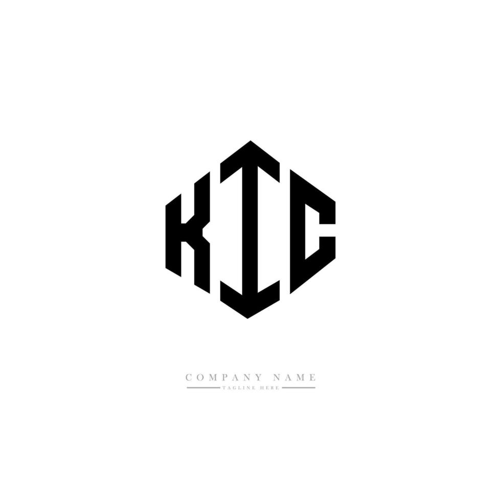 diseño de logotipo de letra kic con forma de polígono. diseño de logotipo en forma de cubo y polígono kic. plantilla de logotipo vectorial hexagonal kic colores blanco y negro. monograma kic, logotipo empresarial y inmobiliario. vector