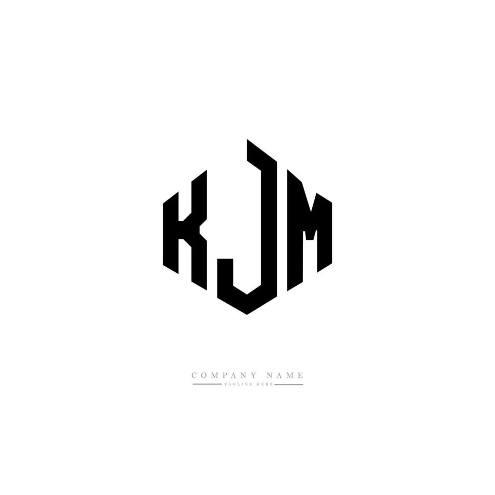 diseño de logotipo de letra kjm con forma de polígono. diseño de logotipo en forma de cubo y polígono kjm. kjm hexágono vector logo plantilla colores blanco y negro. monograma kjm, logotipo comercial e inmobiliario.