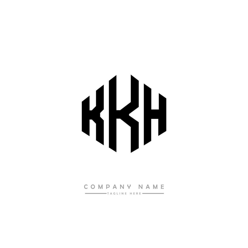 KKH letter logo design with polygon shape. KKH polygon and cube shape logo design. KKH hexagon vector logo template white and black colors. KKH monogram, business and real estate logo.