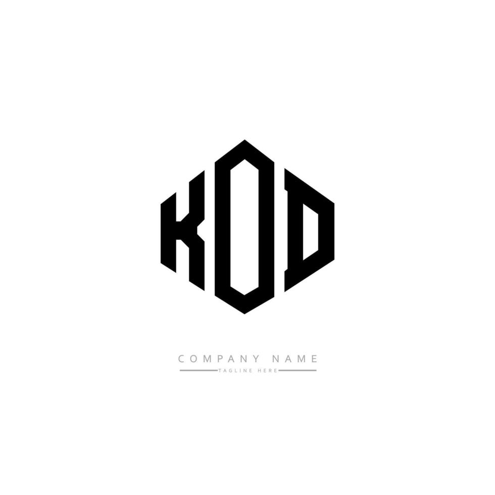 diseño de logotipo de letra kod con forma de polígono. diseño de logotipo en forma de cubo y polígono kod. plantilla de logotipo vectorial hexágono kod colores blanco y negro. monograma kod, logotipo empresarial y inmobiliario. vector