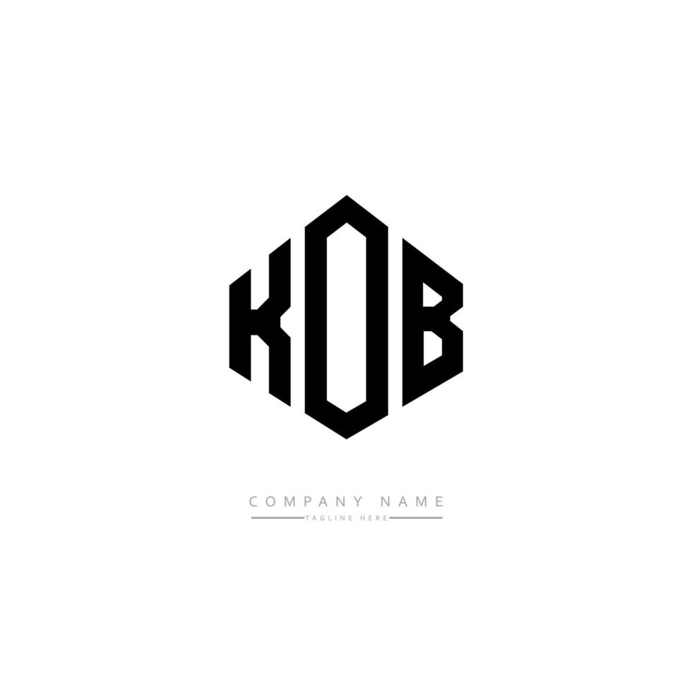 diseño de logotipo de letra kob con forma de polígono. diseño de logotipo en forma de cubo y polígono kob. plantilla de logotipo vectorial hexágono kob colores blanco y negro. monograma kob, logotipo empresarial y inmobiliario. vector