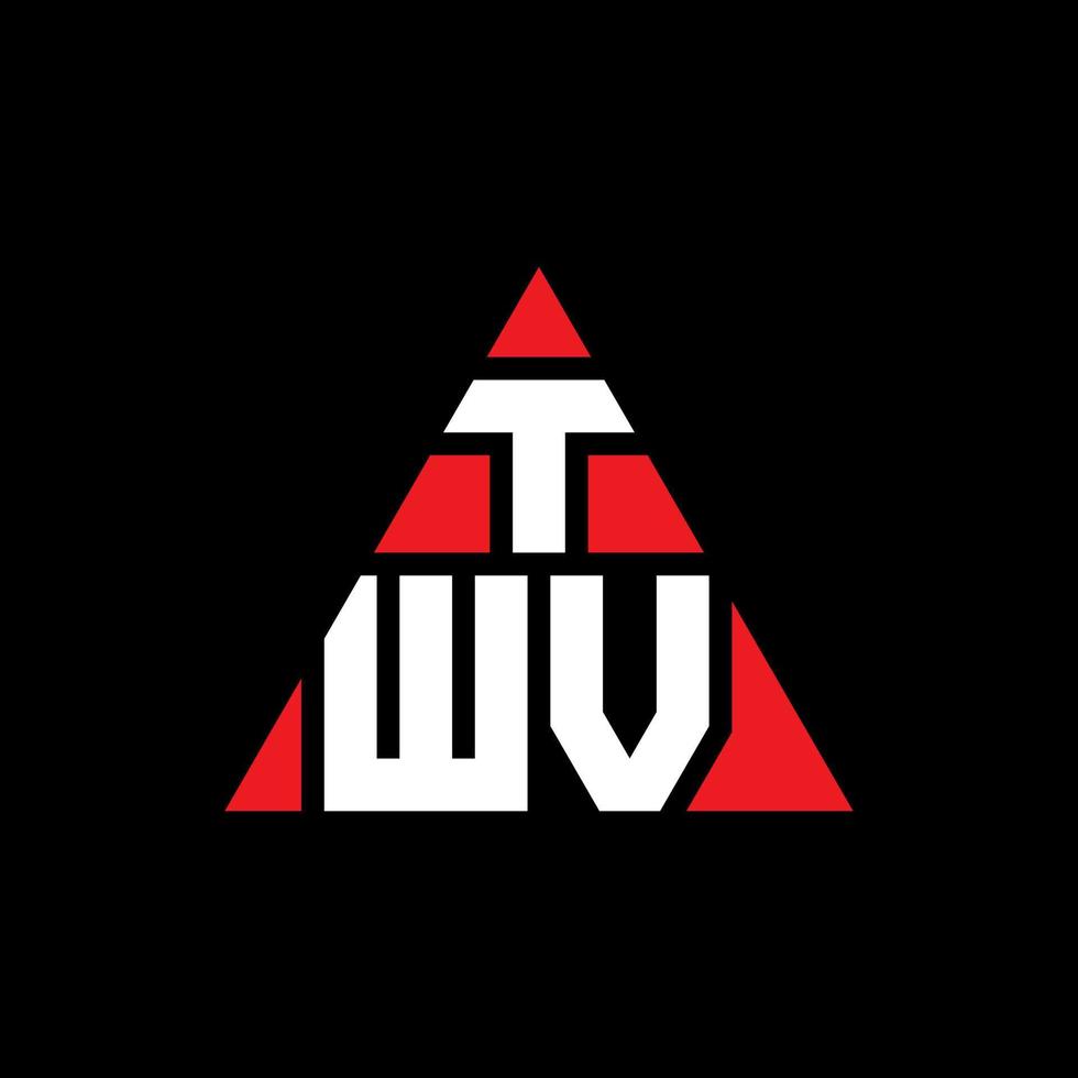 diseño de logotipo de letra triangular twv con forma de triángulo. monograma de diseño de logotipo de triángulo twv. plantilla de logotipo de vector de triángulo twv con color rojo. logotipo triangular twv logotipo simple, elegante y lujoso.