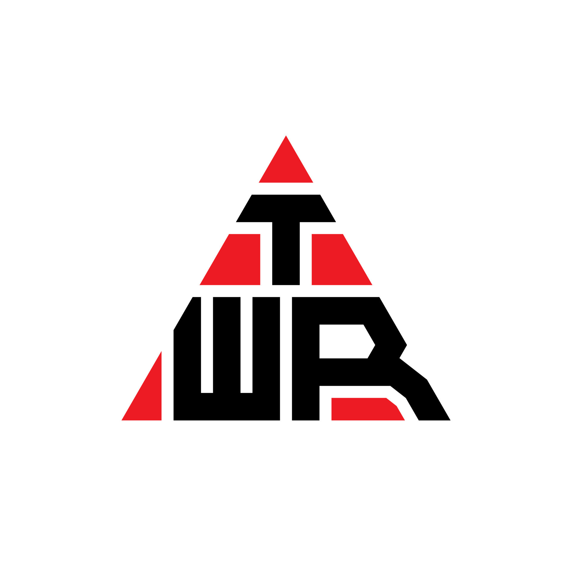 TWR triangle letter logo design with triangle shape. TWR triangle logo