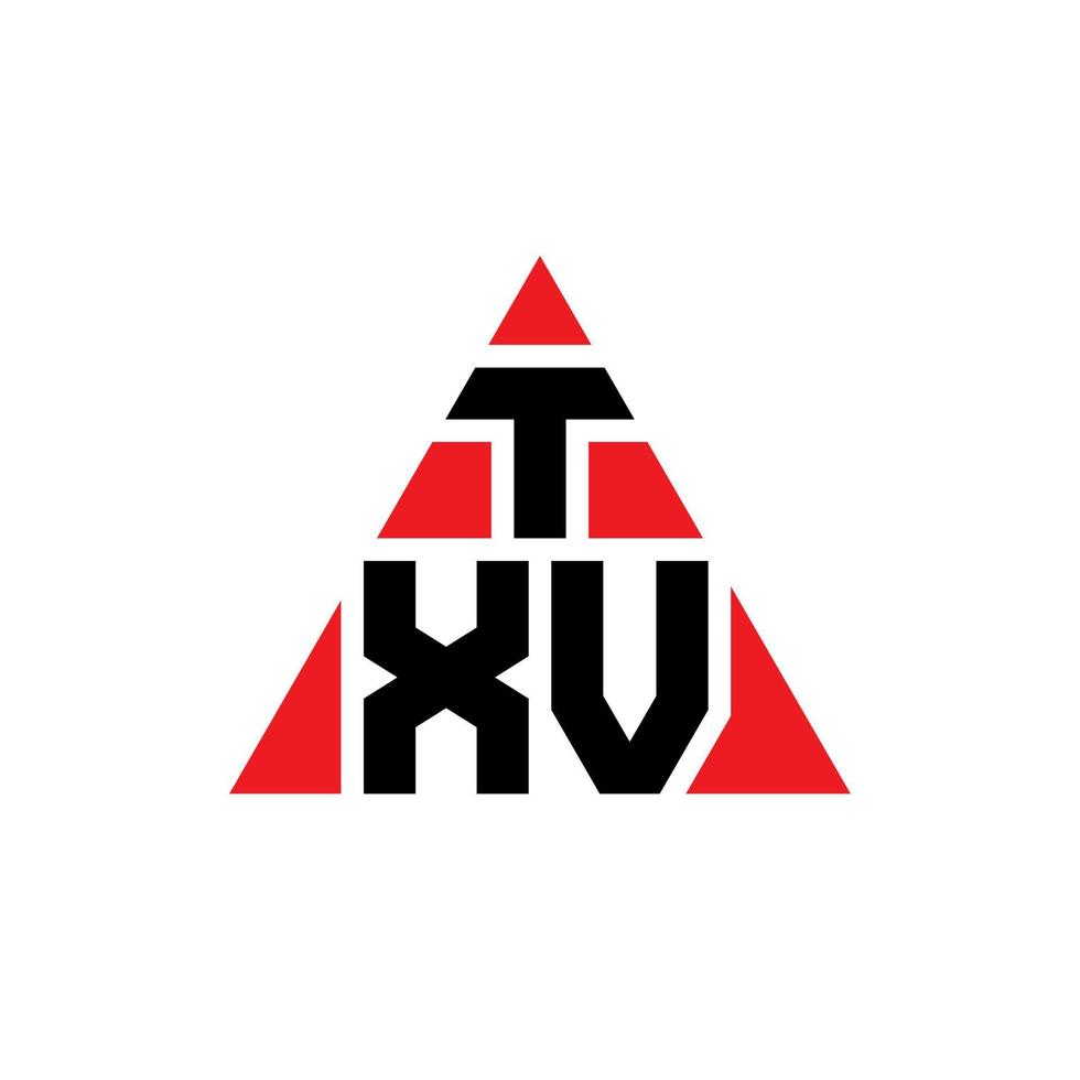 diseño de logotipo de letra triangular txv con forma de triángulo. monograma de diseño de logotipo de triángulo txv. plantilla de logotipo de vector de triángulo txv con color rojo. logotipo triangular txv logotipo simple, elegante y lujoso.