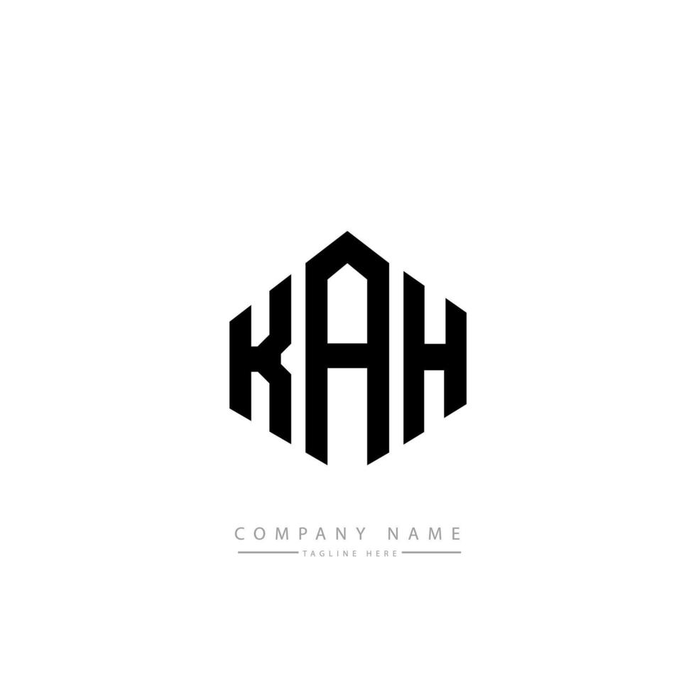 KAH letter logo design with polygon shape. KAH polygon and cube shape logo design. KAH hexagon vector logo template white and black colors. KAH monogram, business and real estate logo.