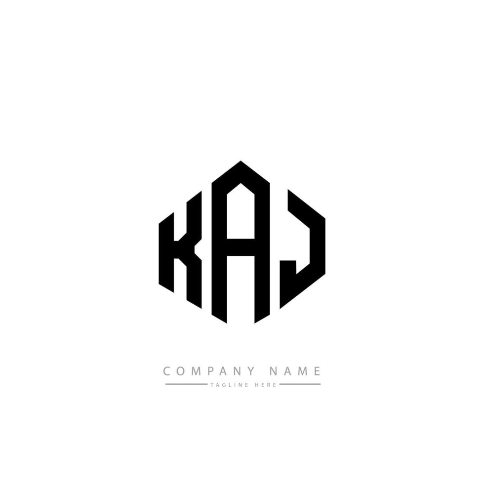 diseño de logotipo de letra kaj con forma de polígono. diseño de logotipo en forma de cubo y polígono kaj. kaj hexágono vector logo plantilla colores blanco y negro. monograma kaj, logotipo comercial y inmobiliario.