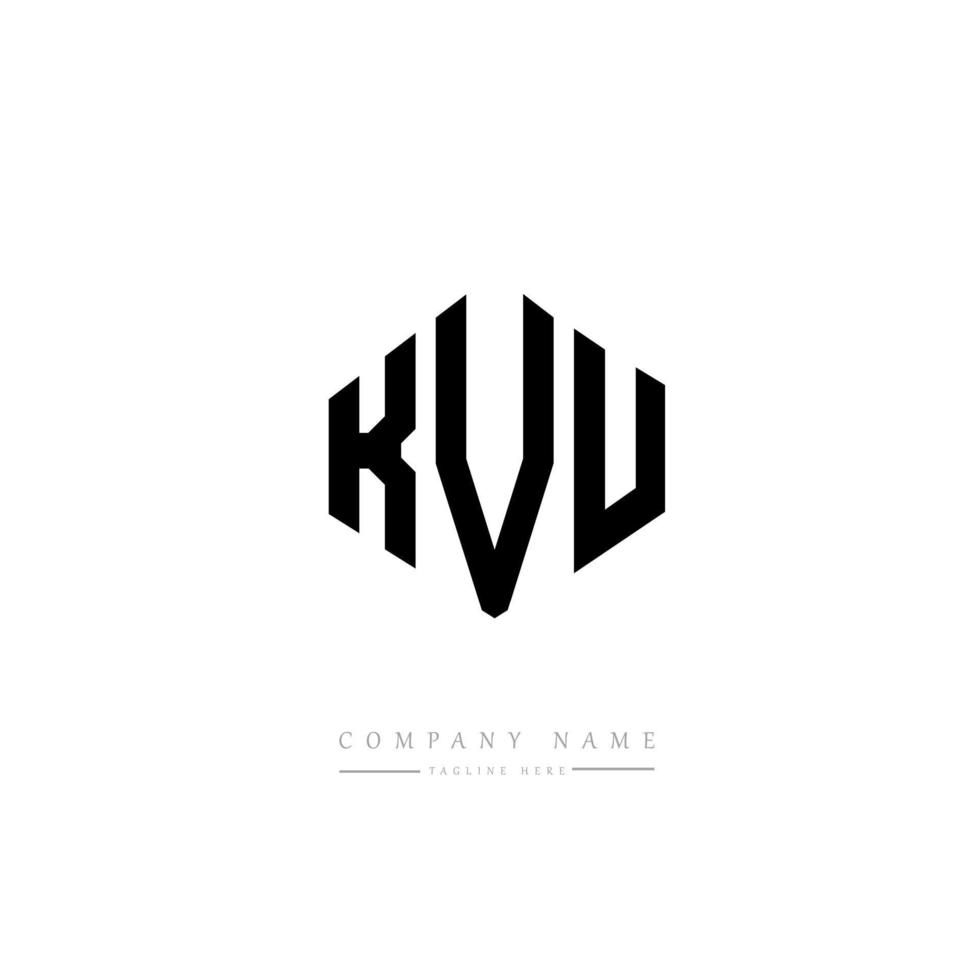 diseño de logotipo de letra kvu con forma de polígono. Diseño de logotipo en forma de cubo y polígono kvu. plantilla de logotipo de vector hexagonal kvu colores blanco y negro. monograma kvu, logotipo comercial y inmobiliario.