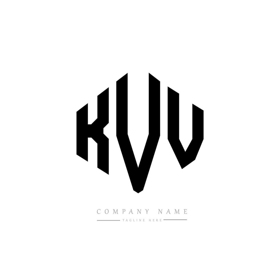 diseño de logotipo de letra kvv con forma de polígono. diseño de logotipo en forma de cubo y polígono kvv. kvv hexágono vector logo plantilla colores blanco y negro. monograma kvv, logotipo comercial e inmobiliario.