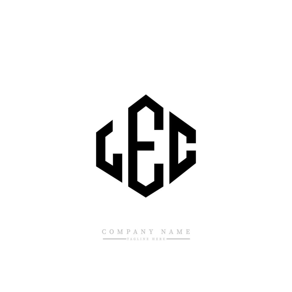 diseño de logotipo de letra lec con forma de polígono. diseño de logotipo en forma de cubo y polígono lec. lec hexagon vector logo plantilla colores blanco y negro. monograma lec, logotipo comercial e inmobiliario.