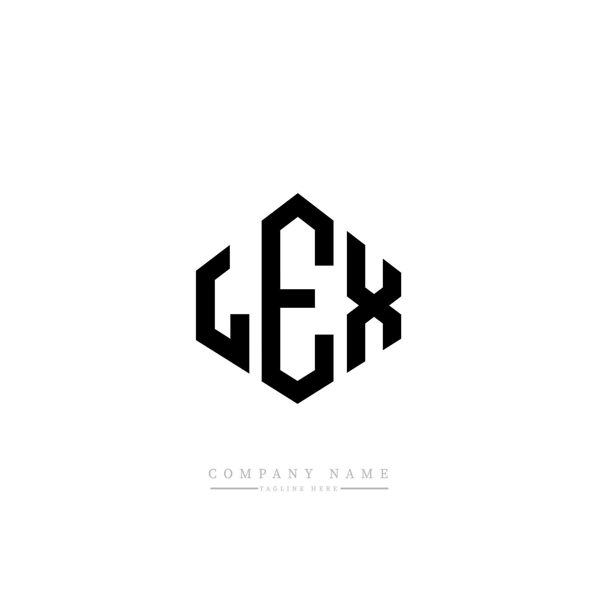 LEX letter logo design with polygon shape. LEX polygon and cube shape logo  design. LEX hexagon vector logo template white and black colors. LEX  monogram, business and real estate logo. 9154322 Vector Art at Vecteezy