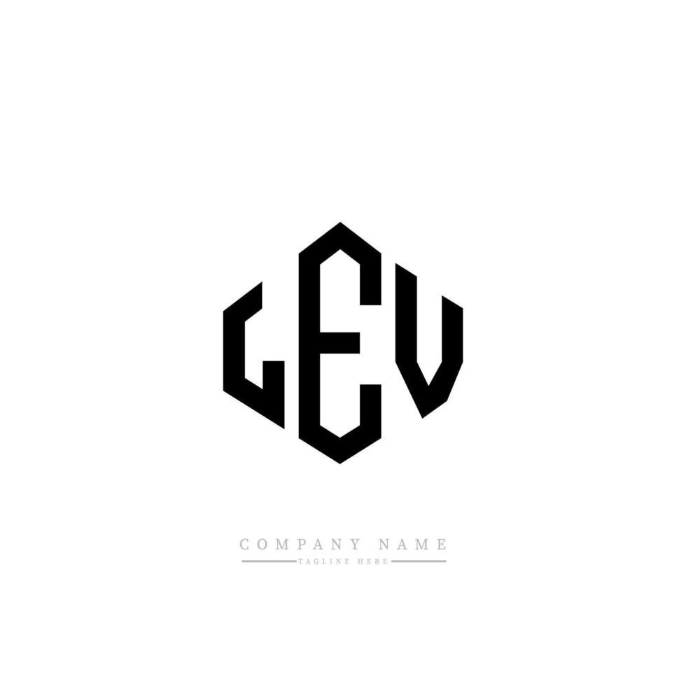 LEV letter logo design with polygon shape. LEV polygon and cube shape logo design. LEV hexagon vector logo template white and black colors. LEV monogram, business and real estate logo.