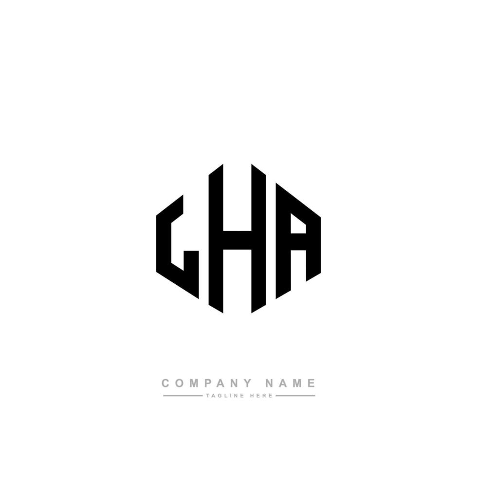 LHA letter logo design with polygon shape. LHA polygon and cube shape logo design. LHA hexagon vector logo template white and black colors. LHA monogram, business and real estate logo.