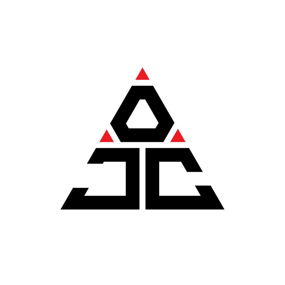 diseño de logotipo de letra triangular ojc con forma de triángulo. monograma de diseño del logotipo del triángulo ojc. plantilla de logotipo de vector de triángulo ojc con color rojo. logotipo triangular ojc logotipo simple, elegante y lujoso.